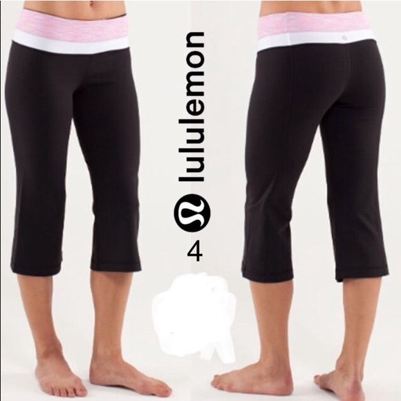lululemon athletica Pants - Like new Lululemon groove crop reversible 4 black